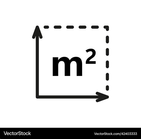 Square meter icon m2 sign flat area in Royalty Free Vector