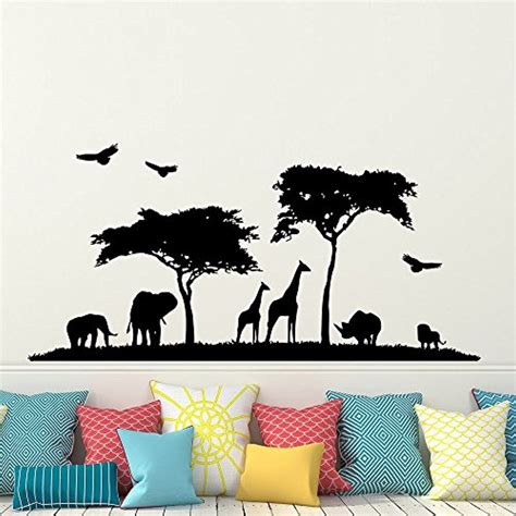 Safari Africa Wall Decal Vinyl Stickers Decals Home Decor Animal Wall ...