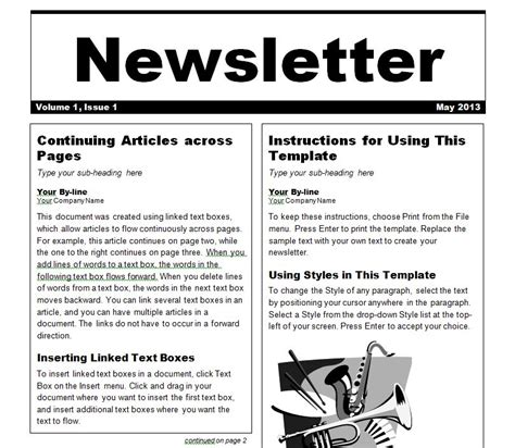 How To Create A Newsletter In Word Without A Template