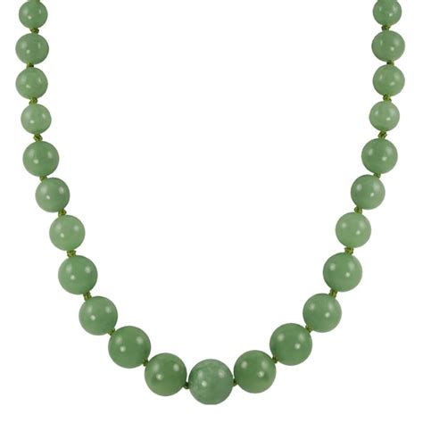 Gems For You 14k Gold Graduated Jade Bead Necklace - 14159516 ...