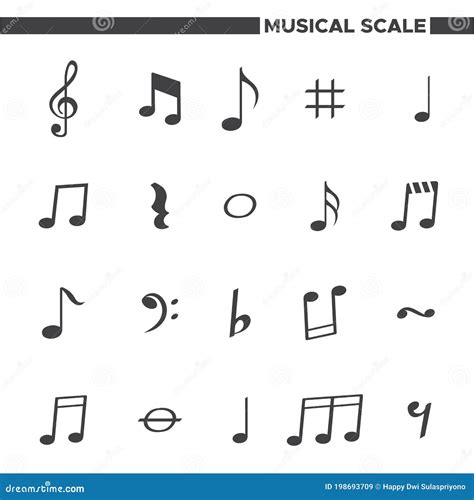 Vector Stock Simple Musical Scale Icons Stock Vector - Illustration of ...