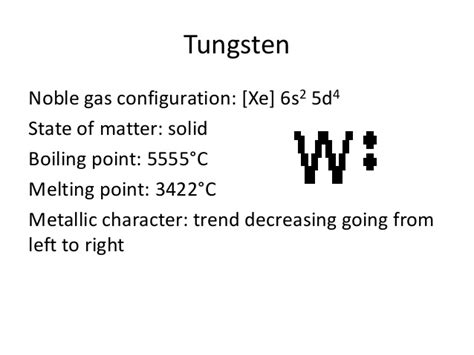 Where To Find The Electron Configuration For Tungsten (W)