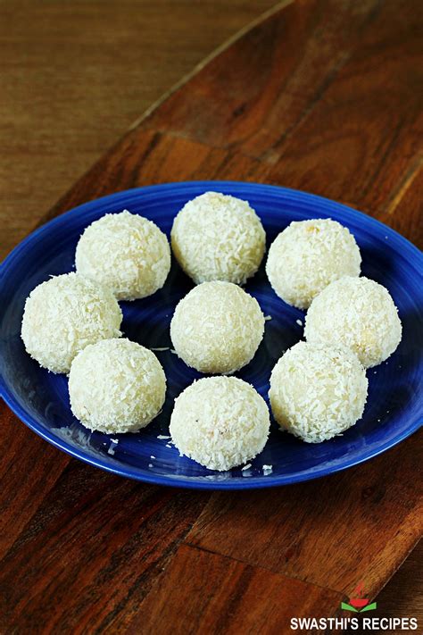 Coconut Ladoo Recipe (Nariyal Laddu) - Swasthi's Recipes