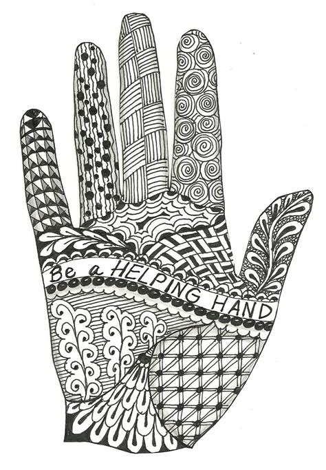 Zentangle Hand Drawing with Love