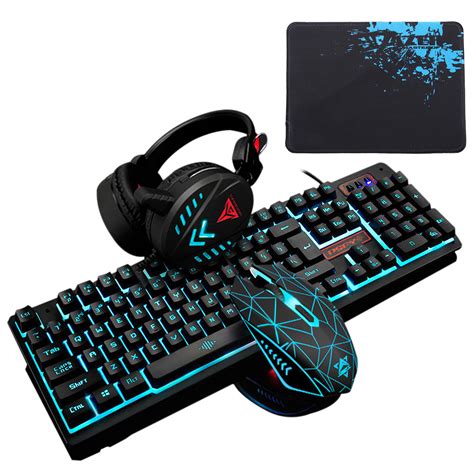 K59 4in1 Wired Mechanical Feel Gaming Keyboard, RGB Mouse, RGB Gamer ...