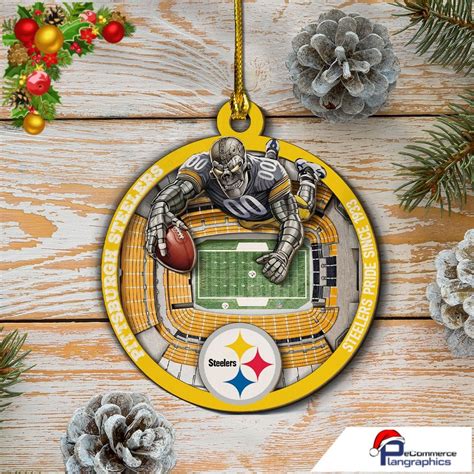 Pittsburgh Steelers Mascot Wood Christmas Ornament - Plangraphics