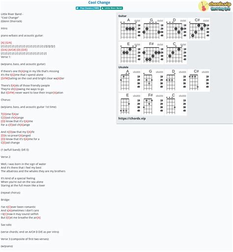 Chord: Cool Change - tab, song lyric, sheet, guitar, ukulele | chords.vip