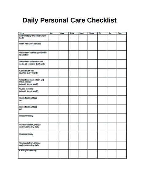 , Free Daily Checklist Template and Its Purposes , Daily checklist ...