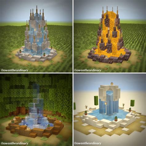 Des designs de fontaines pour décorer vos villages dans Minecraft ...