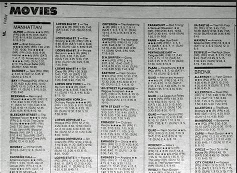 Getting your movie theater showtimes from the newspaper : nostalgia