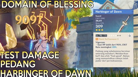 Test damage pedang Harbinger Of Dawn LV70 Refinement 5 dengan MC Geo ...