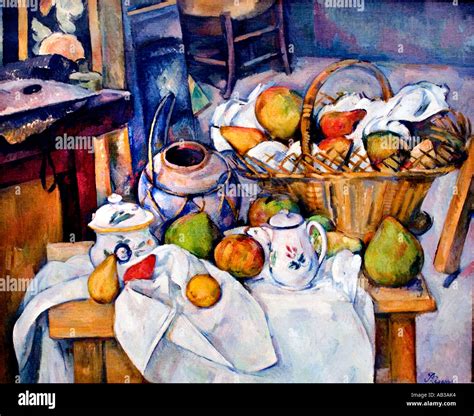 Vessels Basket and Fruit The Kitchen Table 1888-90, Paul Cézanne 1839 ...