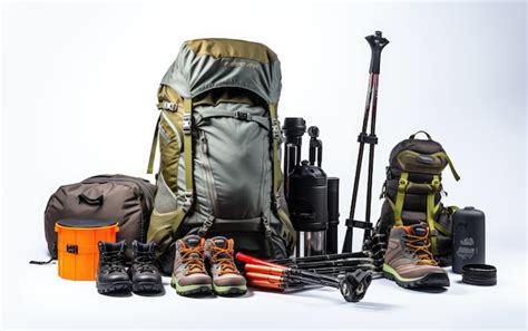 Premium AI Image | Collection Of Advance Hiking or Camping Gear Set ...