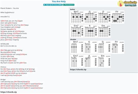 Chord: You Are Holy - Planetshakers - tab, song lyric, sheet, guitar ...