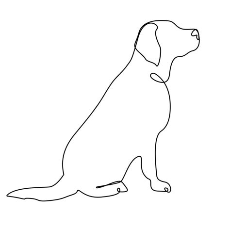 continuous line drawing of cute dog 3560552 Vector Art at Vecteezy