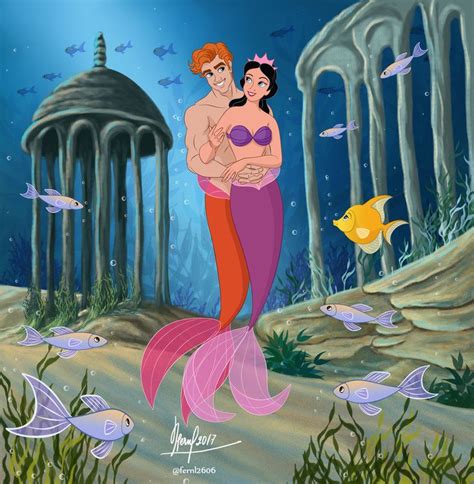 Alana & her boyfriend [both as mermaids] (Drawing by Fernl @deviantART ...