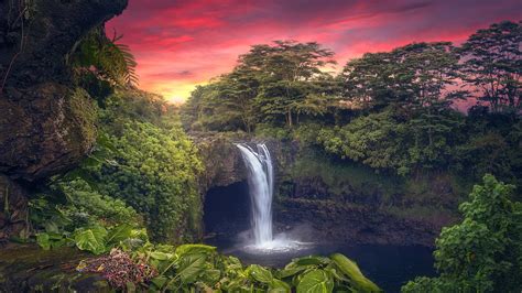 Hawaii, waterfall, sunset, bliss | My Vision List