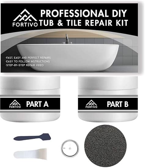 Tub Repair Kit White for Acrylic, Porcelain, Enamel and Fiberglass Tub ...