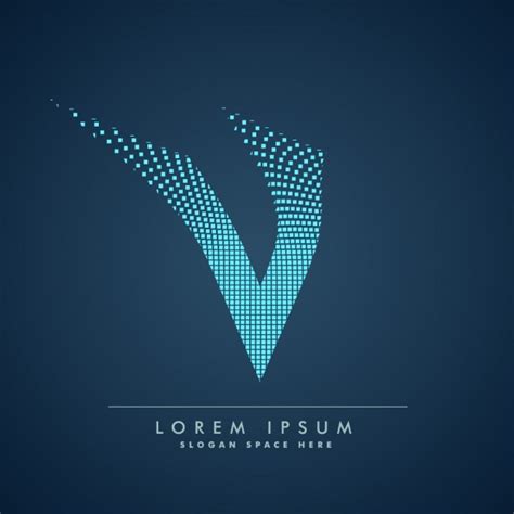 Wavy letter v logo in abstract style | Free Vector