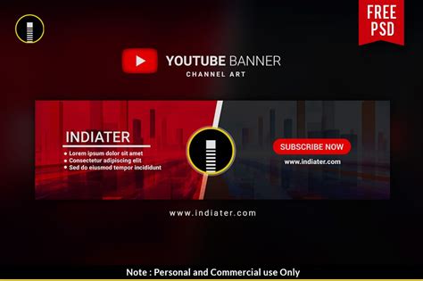 Free Youtube Channel Banner PSD Template | Youtube banner template ...