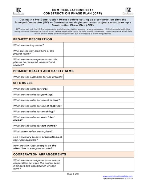 Construction Phase Plan Template | TUTORE.ORG - Master of Documents