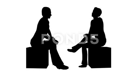 Two Men Talking Silhouette