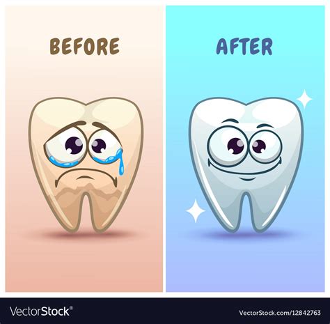 Funny cartoon teeth characters Royalty Free Vector Image