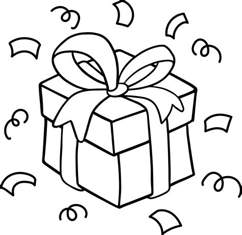 Gift box - a lined drawing. Vector illustration continuous line drawing ...