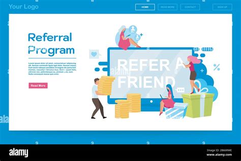 Referral program landing page vector template. Customer attraction ...