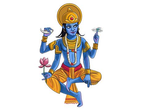 Vishnu Hindu Deity Blue Skinned Divine Art Symbolism PNG | PNG All