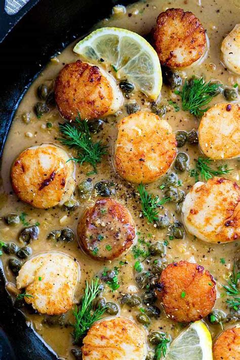 Pan Seared Scallops with Lemon Caper Sauce - Recipe Ocean