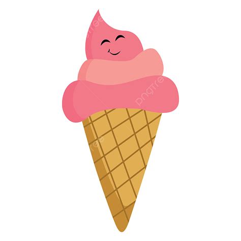 Ice Cream Cones Vector Art PNG, A Strawberry Ice Cream Cone Vector Or ...