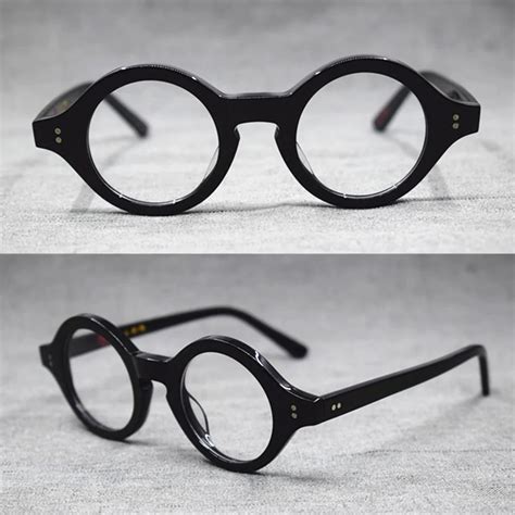 Vintage Hand Made Small 38mm Round Full Rim Eyeglass Frames Acetate ...