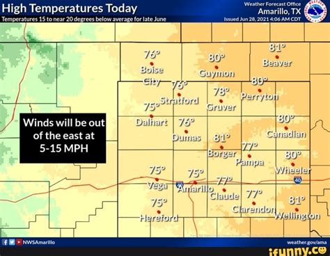 Weather Forecast Office High Temperatures Today Amarillo, TX ...