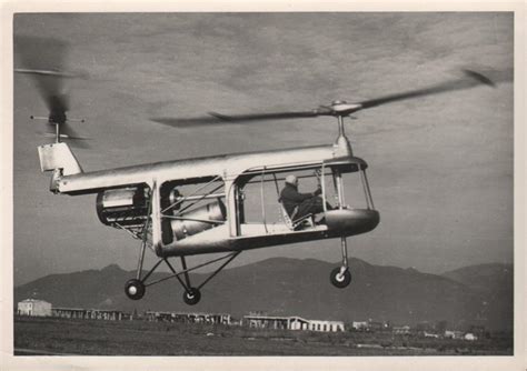 Piaggio PD.4. Light tandem rotor helicopter prototype. (1952) : r ...