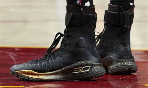 Stephen Curry Under Armour Curry 4 Black/Gold Finals PE Left | Curry ...