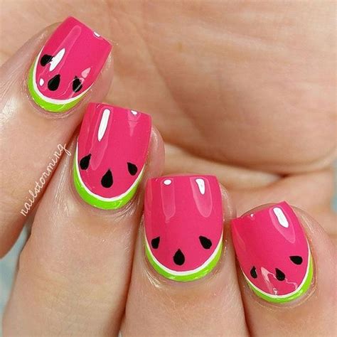 40 Cute Summer Nails Designs Ideas | Watermelon nail art, Watermelon ...