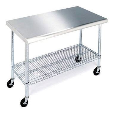 Chef's Table Stainless Steel Prep Table on Wheels - 49" NSF Certified ...