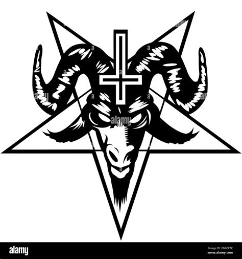 Baphomet pentagram satan occult devil paganism illustration Stock Photo ...