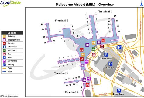 Melbourne airport terminal map - Map of Melbourne airport terminals ...