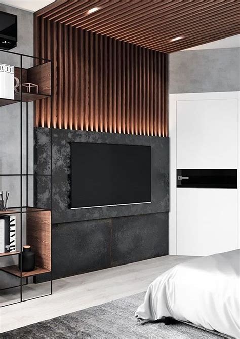 30+ Stylish Bedroom Design Ideas With Tv Wall To Try Asap | Modern tv ...