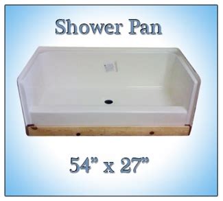 54x27 Fiberglass Replacement Shower Pan