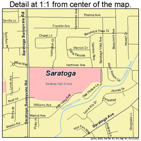 Saratoga California Street Map 0670280