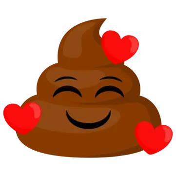 Cute Poop Emoji With Happy Lovely Face Vector, Poop, Emoticon, Happy ...