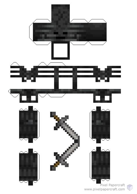 Pixel Papercraft - Wither Skeleton (1.14 textures) (Correct Height)