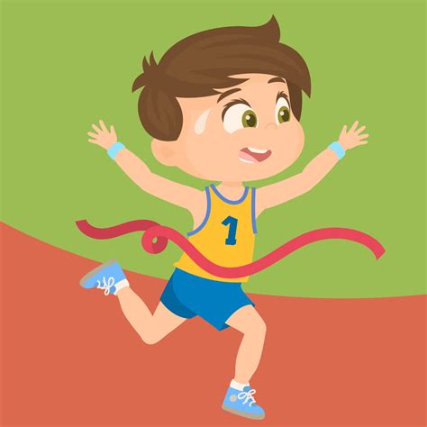 Boy winning race 1966694 Vector Art at Vecteezy