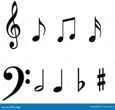 Music notes symbols stock illustration. Illustration of note - 23843195