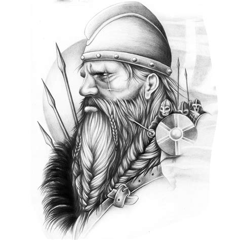 Warrior Viking custom tattoo design Memorial Tattoos, Anglo Saxon ...