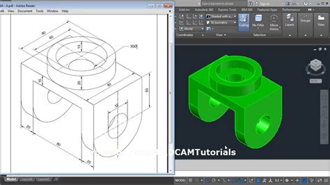 AutoCAD 3D Practice Mechanical Drawing using Box & Cylinder Command ...