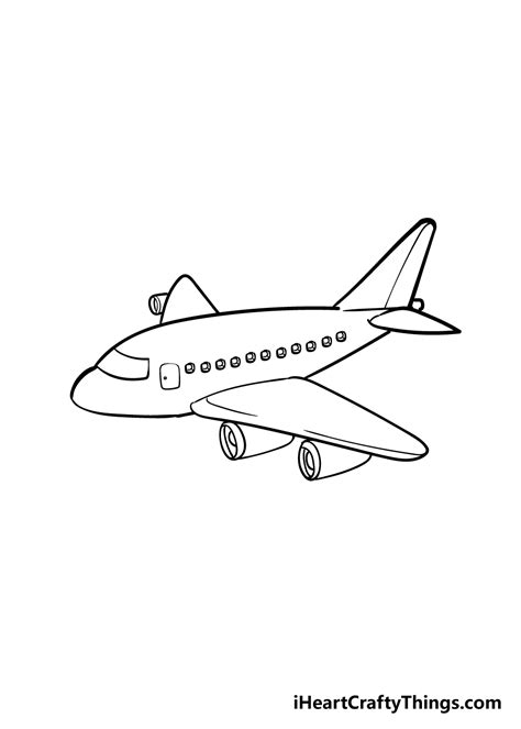 Airplane Drawing - How To Draw An Airplane Step By Step